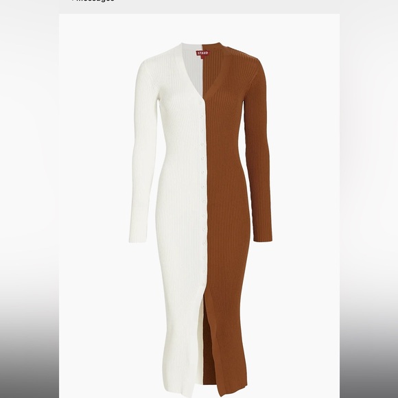 NWT Staud Shoko Colorblocked Midi-Dress Size Large - Picture 1 of 3